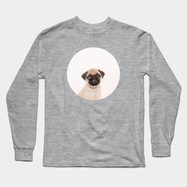 Puggly the Pug Dog Long Sleeve T-Shirt by Vin Zzep